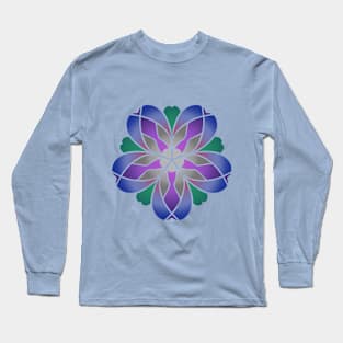 Floral Design - Blue Violet Long Sleeve T-Shirt